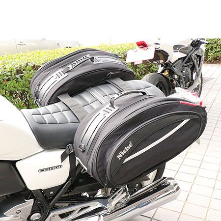 Saddle Bag - Motorcycle Saddle bags mount directly to the rear seat use the Velcro straps and side-straps.